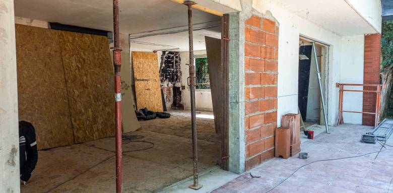 Ouvertue de mur porteur pour création baie vitrée