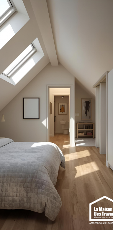 Salle de bain lumineuse sous Velux