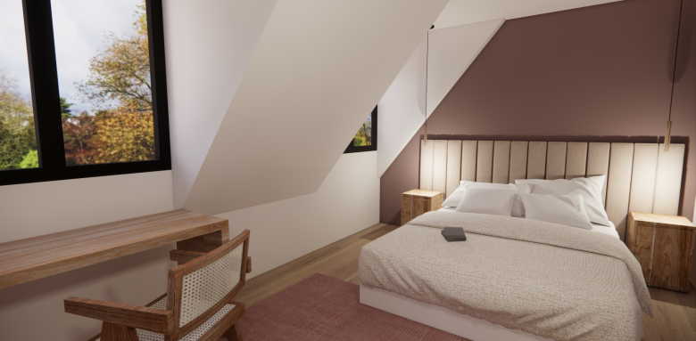 Vue 3D aménagement chambre 