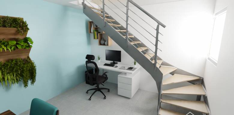Aménagement sous escaliers bureau