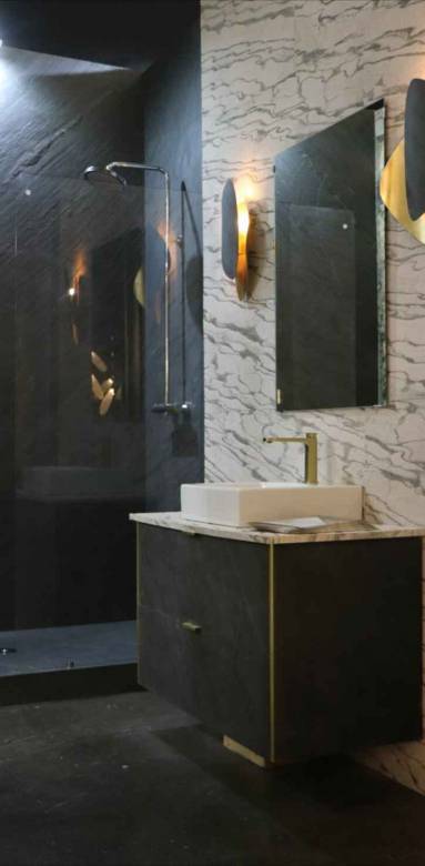 Feuille de pierre pour la salle de bains