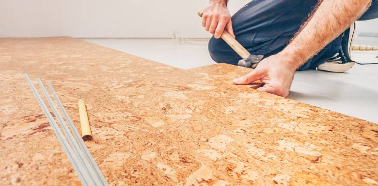 Un sol en liège à Tours.