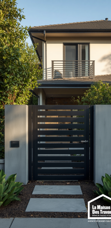 Clôture en aluminium moderne avec portail assorti