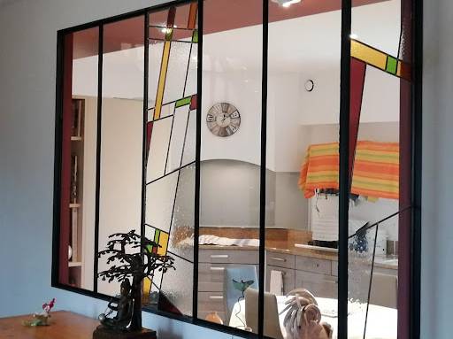 Vitrail pour verrière d'intérieur artophage