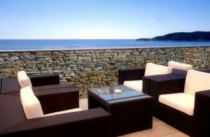 Brise vues trope l'oeil façon briques terrasse