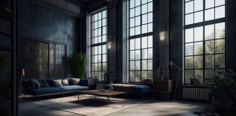 Aménagement de loft style industriel feutré - Nantes 44