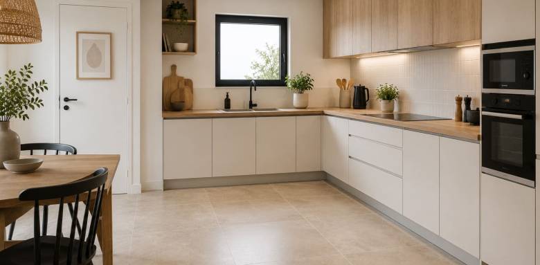 Revêtement de sol de cuisine en carrelage - Pornic 44