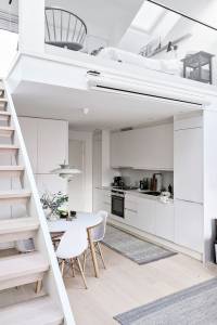 Mezzanine en dessous d'un cuisine 