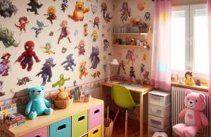 Autocollants muraux dans une chambre d'enfant