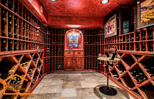 cave à vin luxe rouge