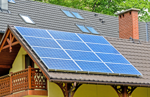 Panneau solaire sur une extension