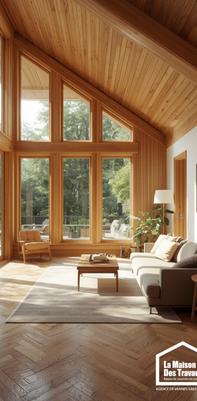 intérieur extension bois moderne lumineux Bretagne