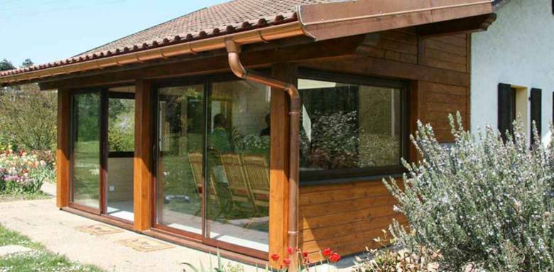 véranda en bois