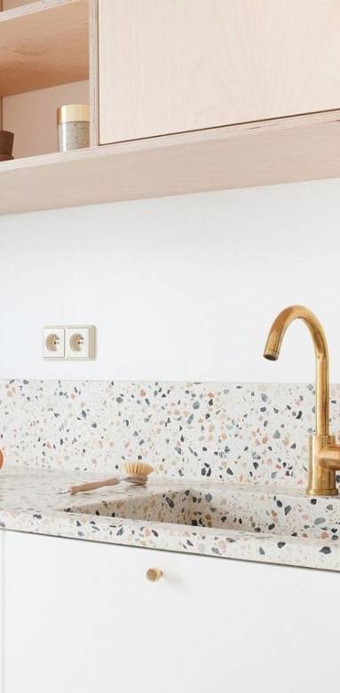 Plan de travail et crédence en Terrazzo