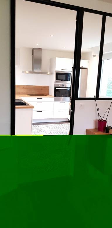 cuisine îlot avec verrière délim délimitation salon