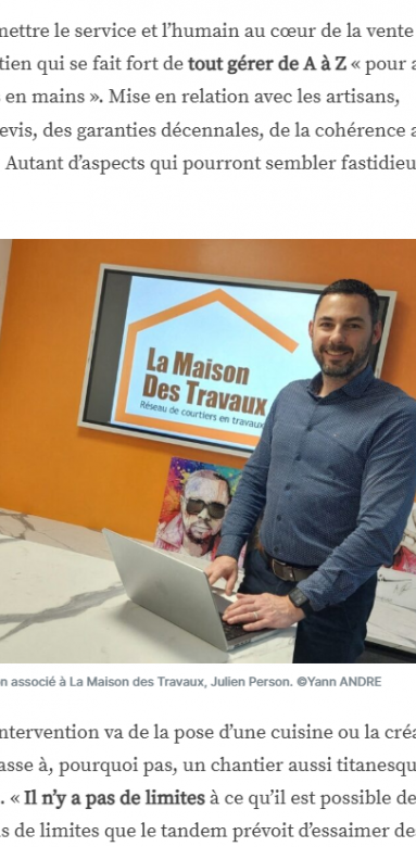 Sébastien Hamonou et son associé à La Maison des Travaux, Julien Person