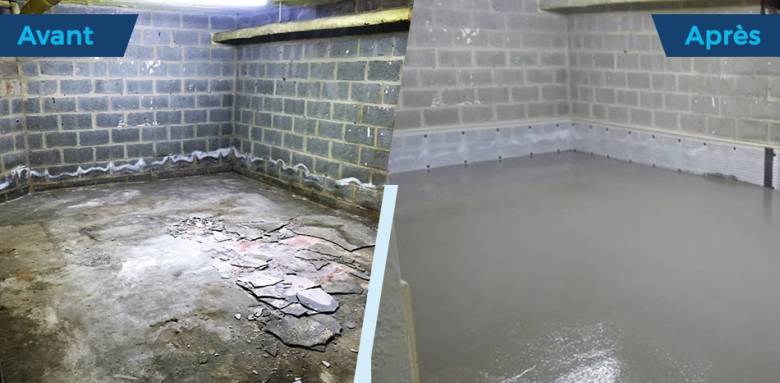Cuvelage murs avant/après