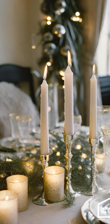 Décoration table nouvel an noir et doré