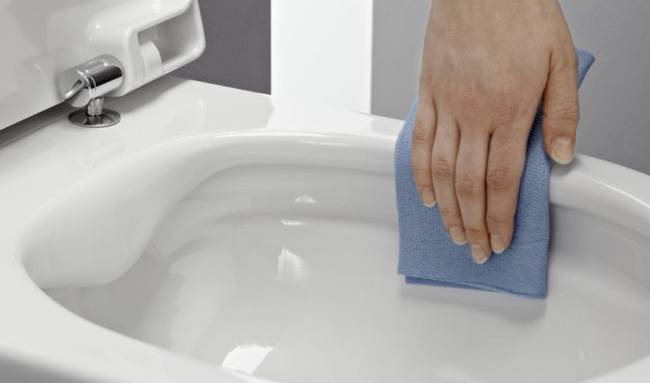 Vue de prés d'un wc sans bride ou avec système flush