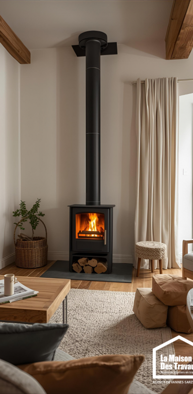 Poêle à bois maison Bretagne Sud