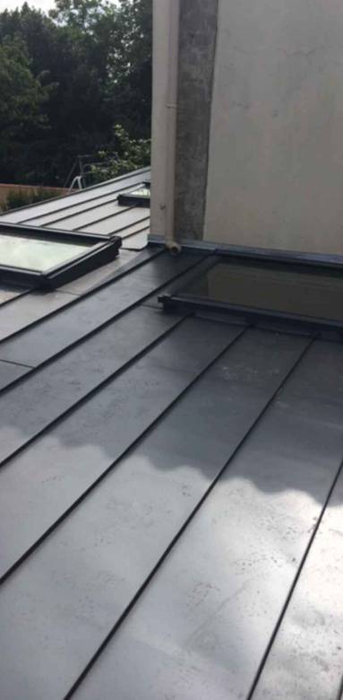 Couverture en zinc quartz à joint debout sur extension - Nantes 44
