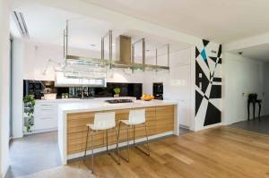 Rénovation d'un appartement, Lyon ; vue 3D du projet Séjour/Cuisine