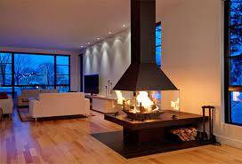 Cheminée ilôt central à bûches