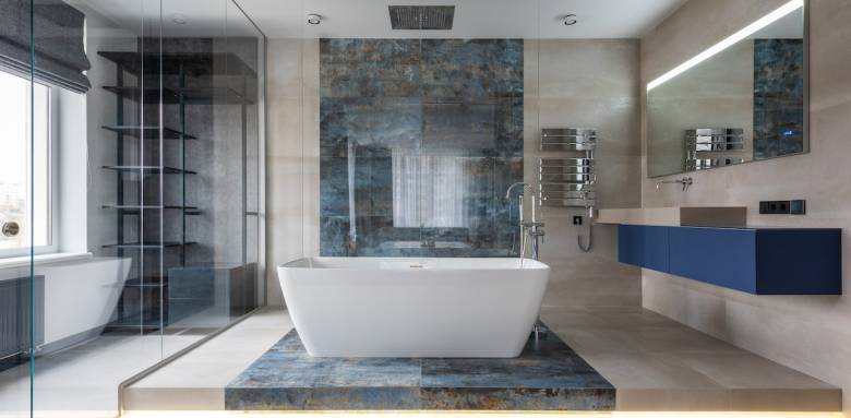 Salle de bain rénovée à Deauville