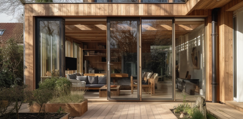 une belle extension en bois maison