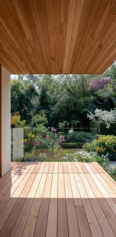 Votre terrasse en bois s'intègre parfaitement à votre jardin
