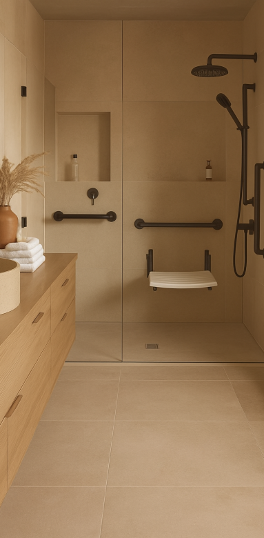 Salle d'eau aménagée mobilité réduite