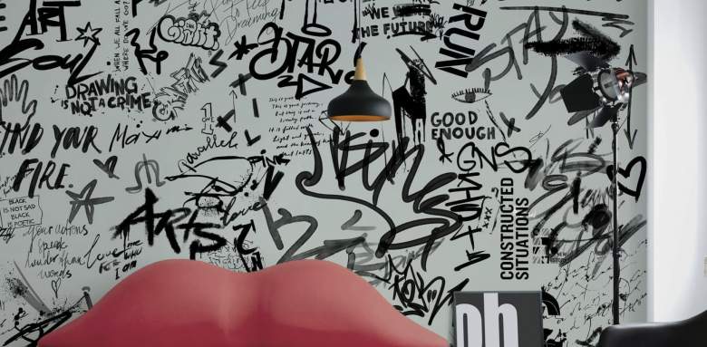 Nos ados vont adoré cet ambiance urbaine avec le papier peint graffiti 