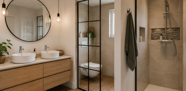 Séparer les toilettes dans une salle de bains