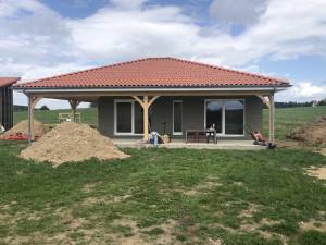 Pose d'un bardage bois horizontal sur maison ossature bois - Valence 26