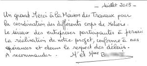 Témoignage clients