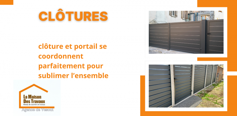 Associez parfaitement portail et clôture pour un extérieur harmonieux et élégant, grâce au savoir-faire de La Maison Des Travaux de Vesoul.