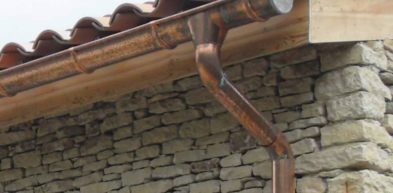 Gouttières en cuivre