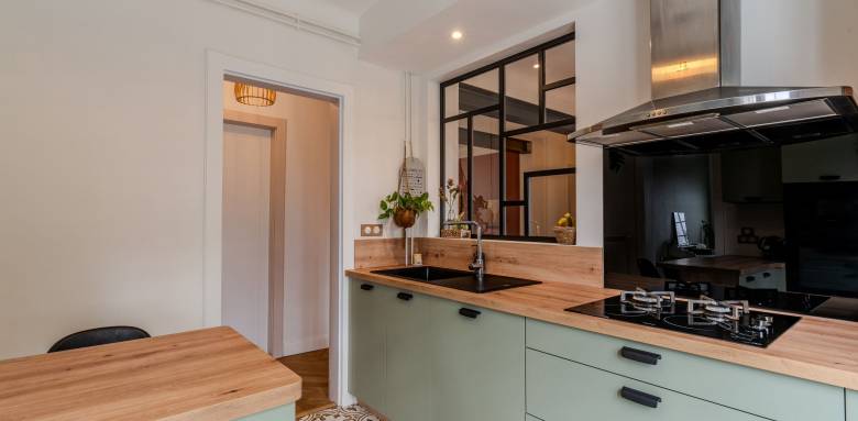 Revêtement de sol de cuisine en carreaux de ciment - Nantes 44