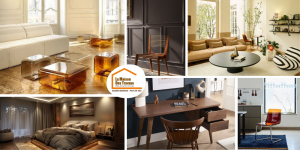 tendances déco 2026, mobilier sculptural 2026, effet glossy déco 2026, couleurs intérieures 2026, bois foncé mobilier déco, décoration intérieure Bassin Genevois, la maison des travaux annemasse