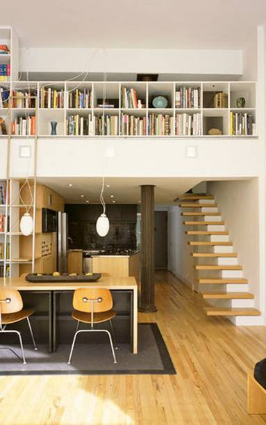 Mezzanine en bibliotèque