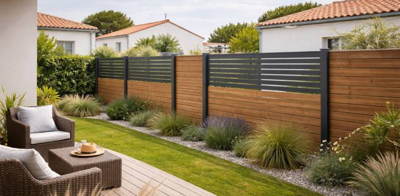 Installation d'une clôture brise-vue pour se protéger des regards indiscrets du voisinage - Pornic 44