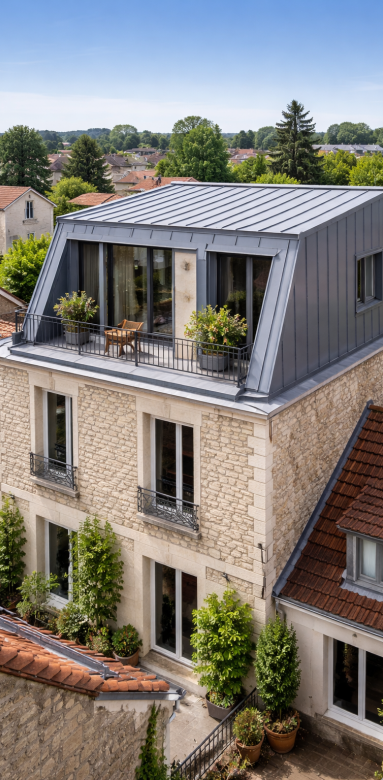 projet de surélévation de maison à Rambouillet