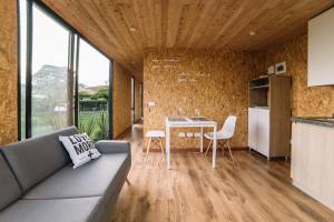 Agencement iintérieur de salon en OSB