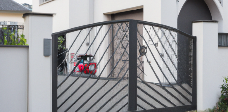 Génération 3D d'un portail devant une maison 4