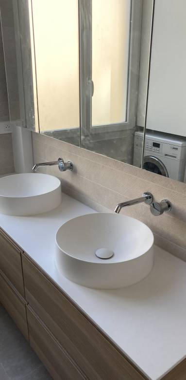 Installation vasque sur plan de travail Parsi (75017)