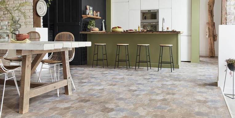 LVT effet pierre naturelle cuisine -