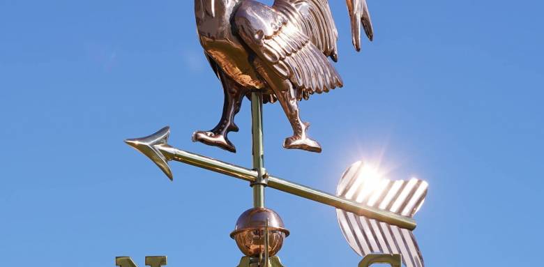 Girouette coq en cuivre