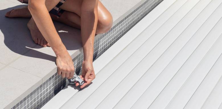 volet de piscine immergé