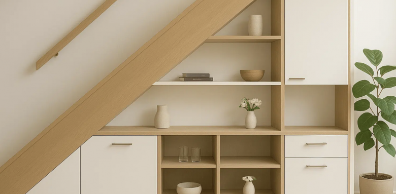 Etagères et rangements sous escaliers