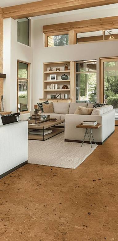 Pièce a vivre sol en liège 